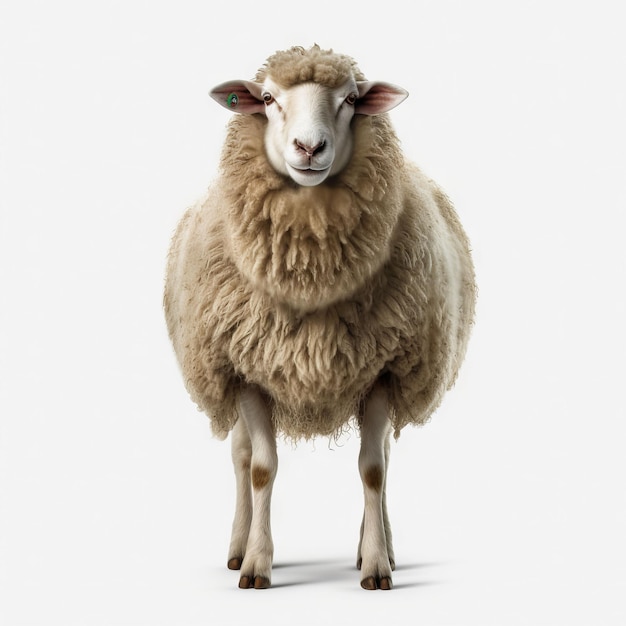 A sheep with a white background