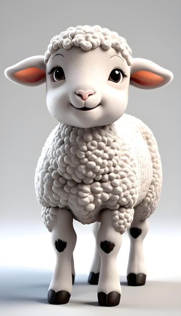 a sheep with a white face and black eyes and a white face