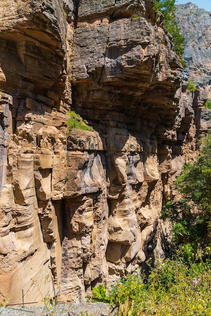 Sheer cliffs in the canyon