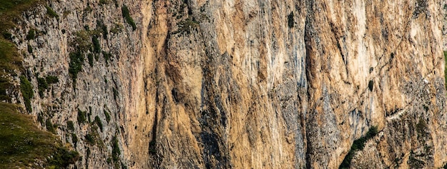 Sheer rock at the top of the mountain