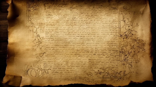 Sheet of ancient parchment