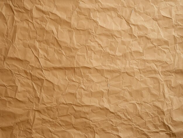 Sheet of Brown Thin Crumpled Craft Paper Background