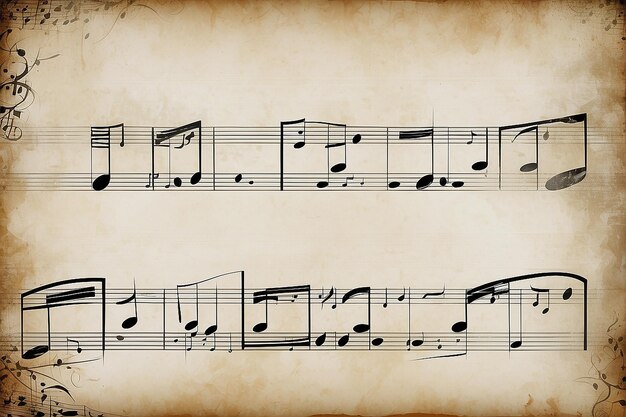 Photo sheet music background with copy space