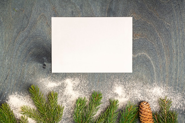 Photo sheet of paper among decorations.