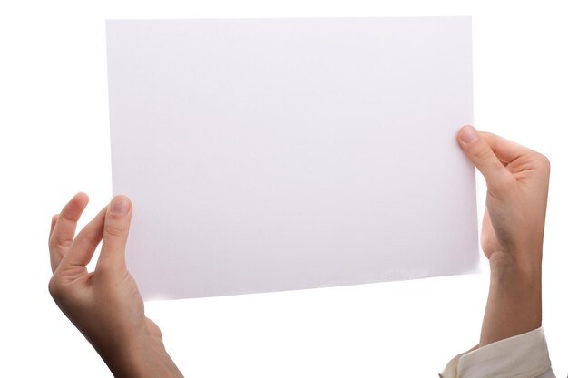 Sheet of Paper in hand