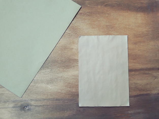 Photo sheet of paper on a table