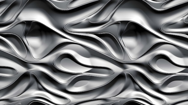 A sheet of silver with a pattern of waves.