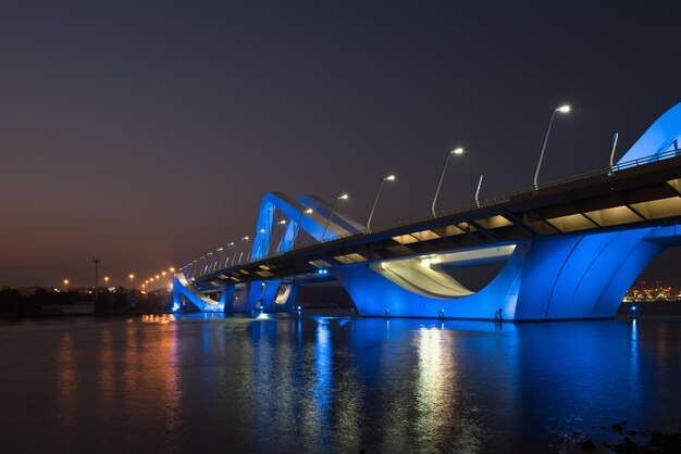 Sheikh Zayed Bridge at night Abu Dhabi United Arab Emirates