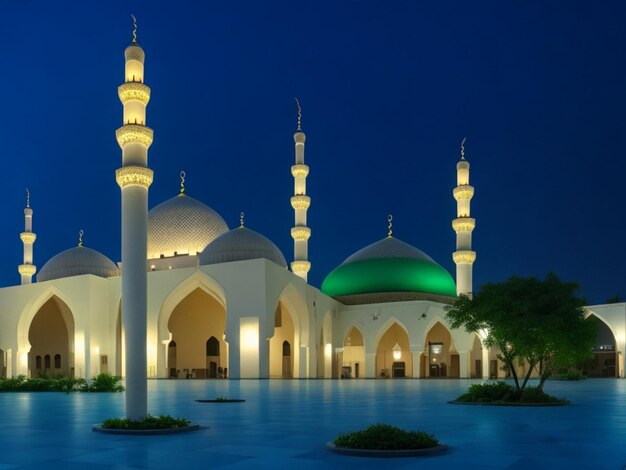 Sheikh Zayed Grand Mosque in Abu Dhabi at night generative AI