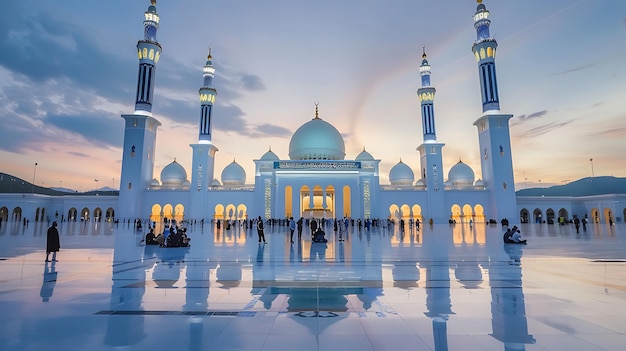 Photo sheikh zayed grand mosque in abu dhabi united arab emirates the largest mosque in the country it is also one of the largest mosques in the world