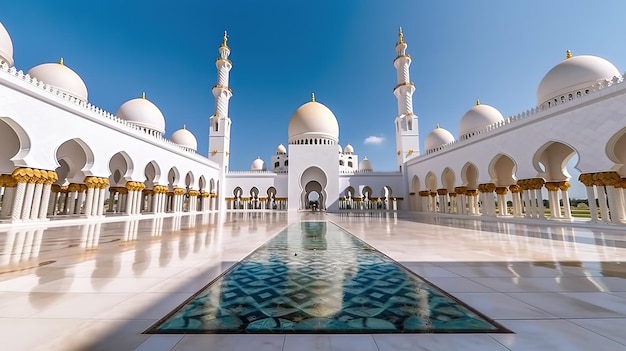 The sheikh zayed grand mosque in abu dhabi