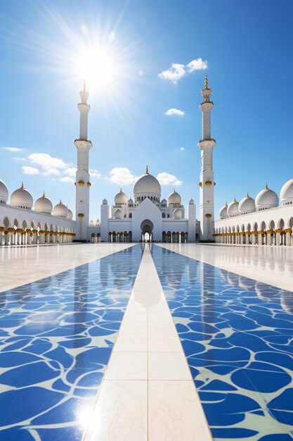 Sheikh Zayed Grand Mosque onder het zonlicht generatieve AI