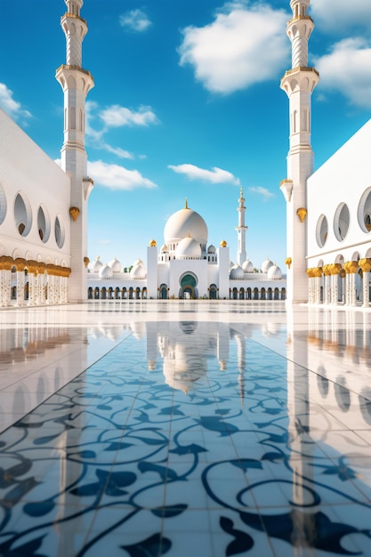 Sheikh Zayed Grand Mosque onder het zonlicht generatieve AI