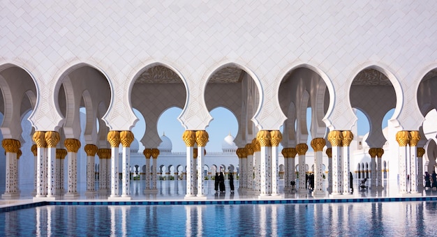 Sheikh Zayed Grand Mosque of white marble in Abu Dhabi UAE