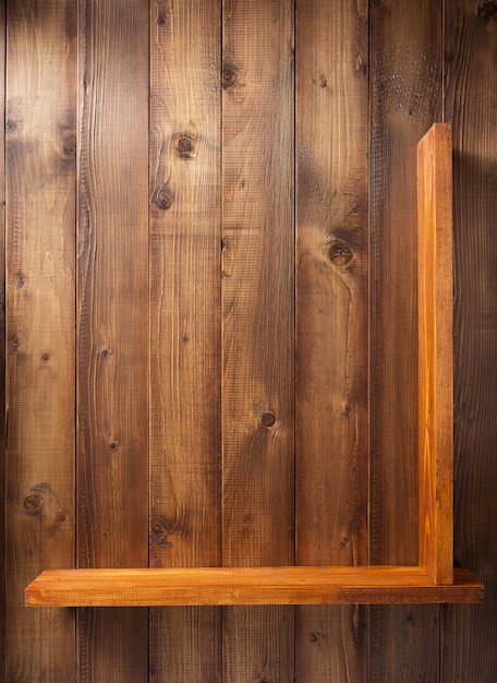 Shelf as wooden texture wall