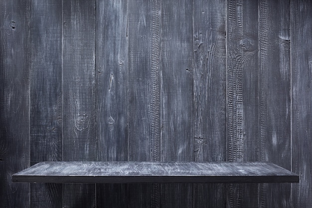 Shelf as wooden texture wall