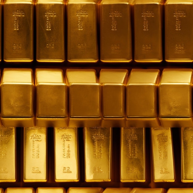 A shelf of gold bars with the word " gold " on the top.