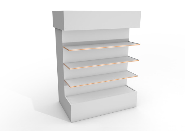 Shelf template for products Product stand 3D rendering illustration