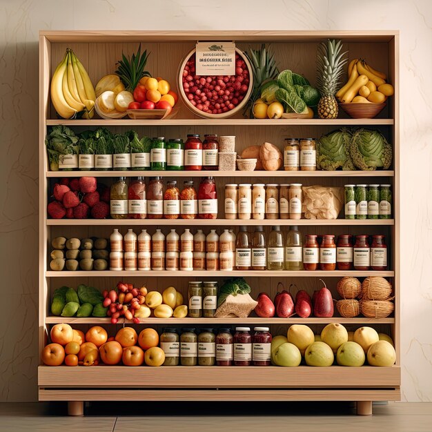 Photo a shelf of various vegetables including one that says  organic