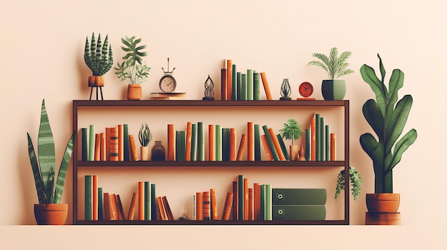 A shelf with books and a clock on it