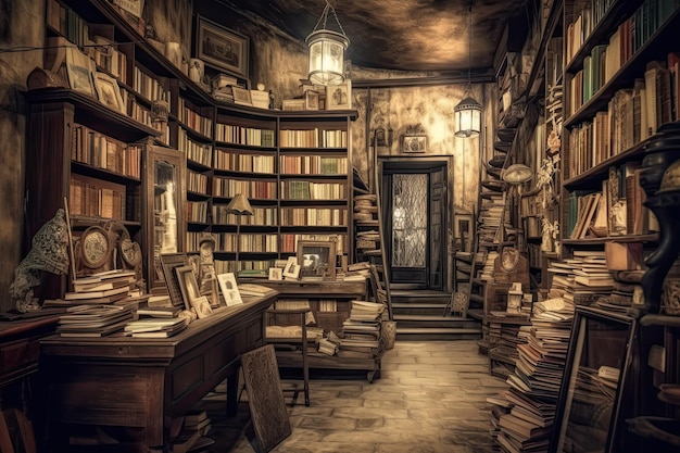 Shelf with books