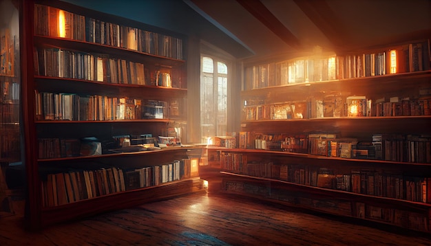 Shelf with books