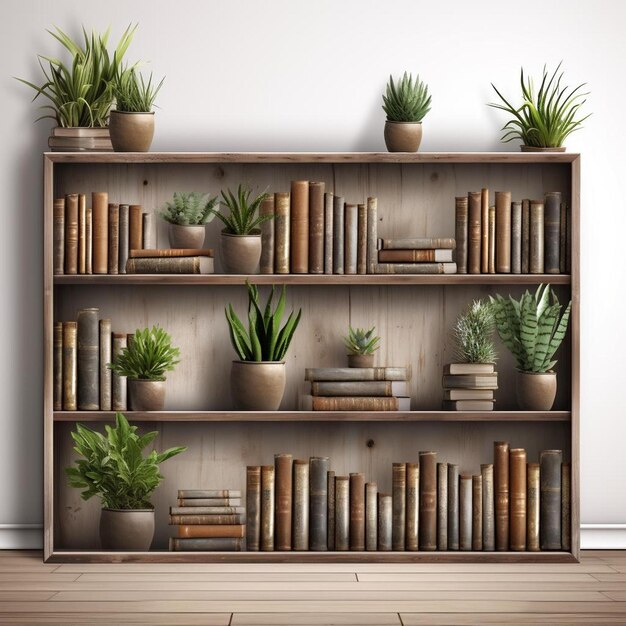 Photo a shelf with plants and a cat on it