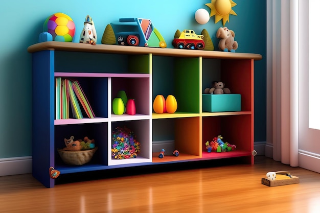 Shelf with toys