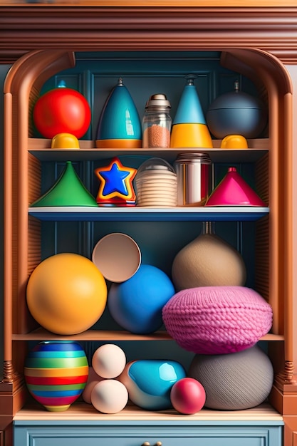 Shelf with toys