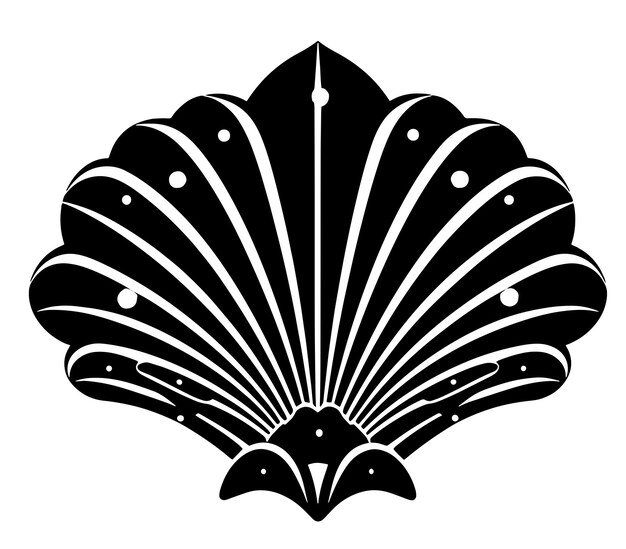 Photo shell clam mussel shell logo tattoo print