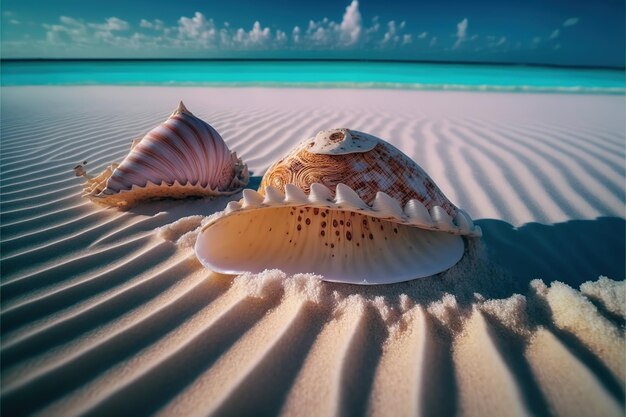 Shell on the sand beach