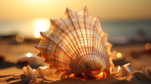 A shell on the sand