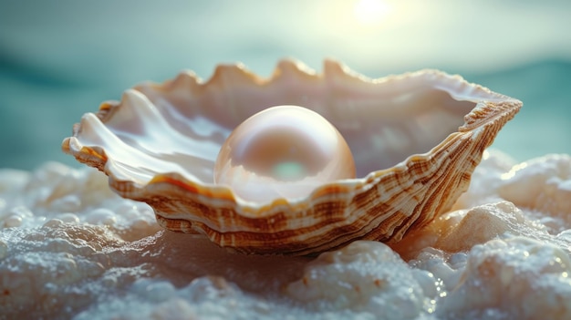 写真 珍しい 貝 の 中 に 珍珠 が 発見 さ れ た