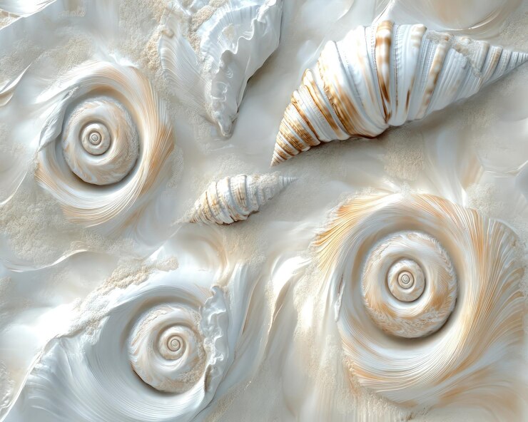 Photo the shells are white and brown and the shells are white