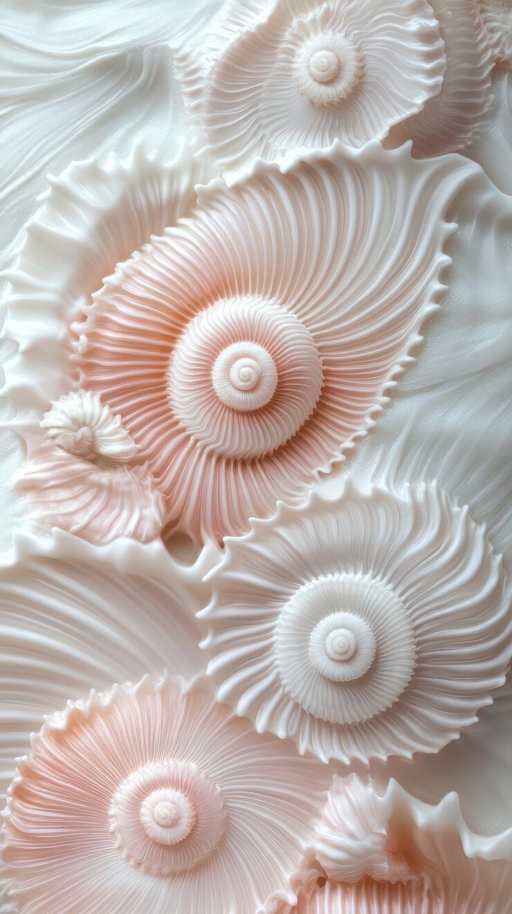Photo the shells are white and pink