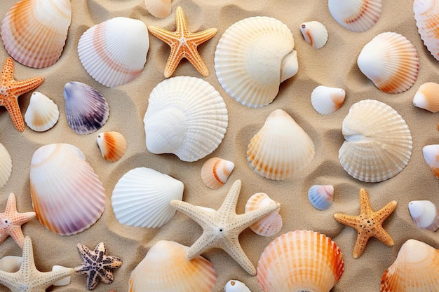 shells on the beach, sea shells, starfish, and starfish