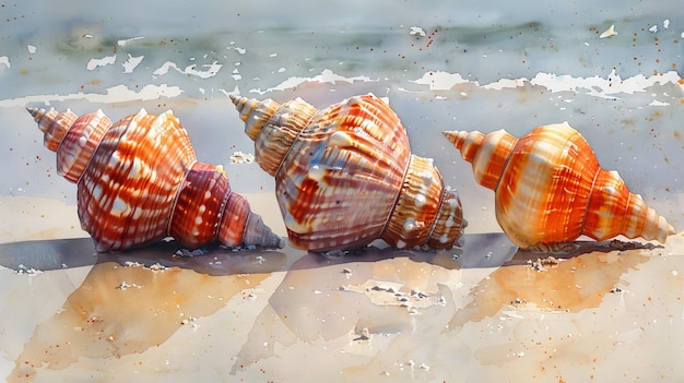 Shells on a sand beach