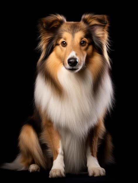 Sheltie Dog Studio Shot geïsoleerd op duidelijke achtergrond Generatieve AI