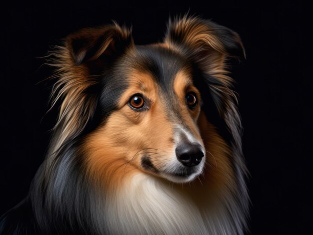 Photo sheltie dog studio shot isolated on clear background generative ai