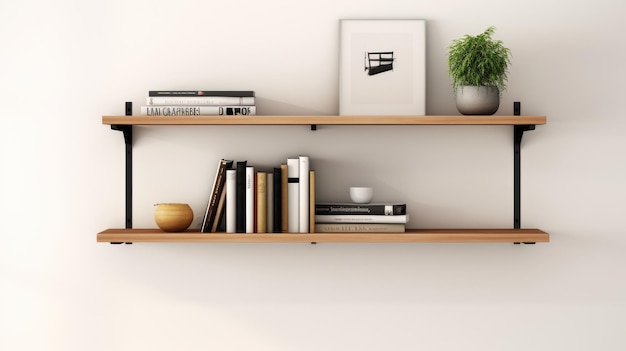 Shelves Filled With Books and Plants