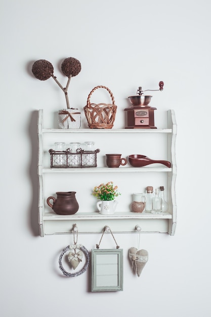 Shelves in rustic style