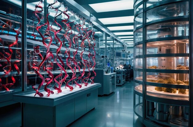 Shelves with laboratory glassware