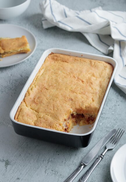 Shepard's pie in a baking pan