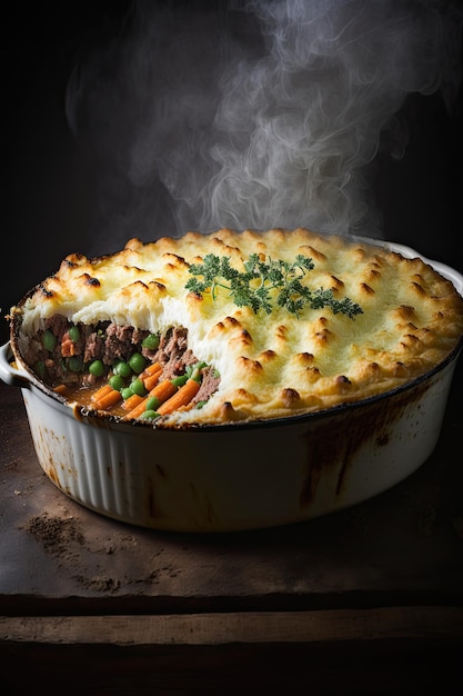 Shepherds pie or cottage pie is casserole