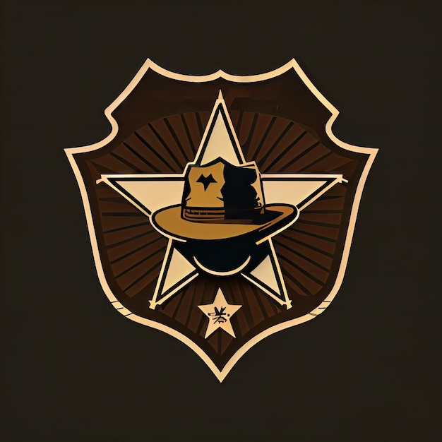 Sheriff sterpictogram politieagent identificatie embleem gouden sheriff ster platte pictogram wet autoriteit wilde westen symbool AI generatieve illustratie