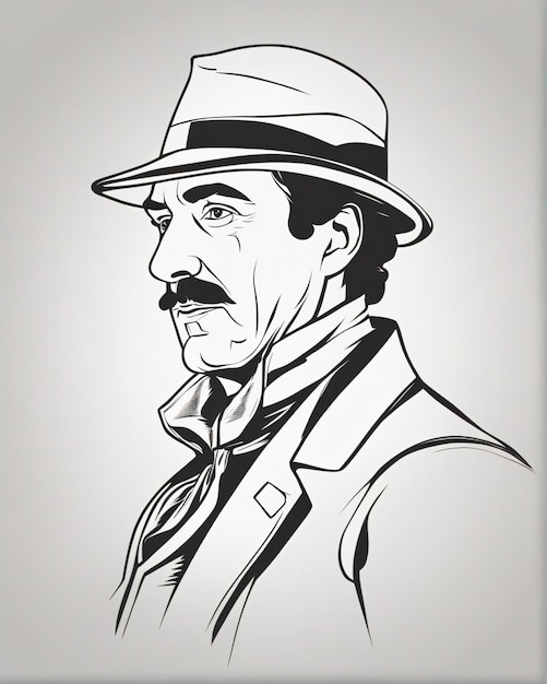 Sherlock Holmes line art illustration