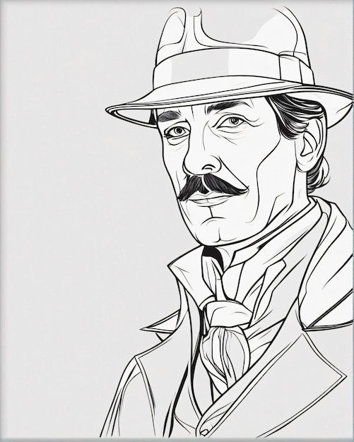Sherlock Holmes line art illustration