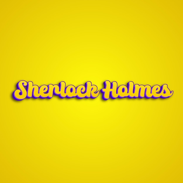 SherlockHolmes typography 3d design yellow pink white background photo jpg