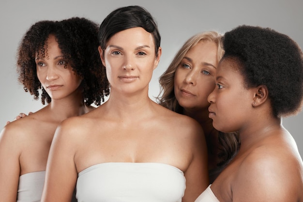 Shes protected from all angles Shot of a diverse group of women standing close together in the studio and posing