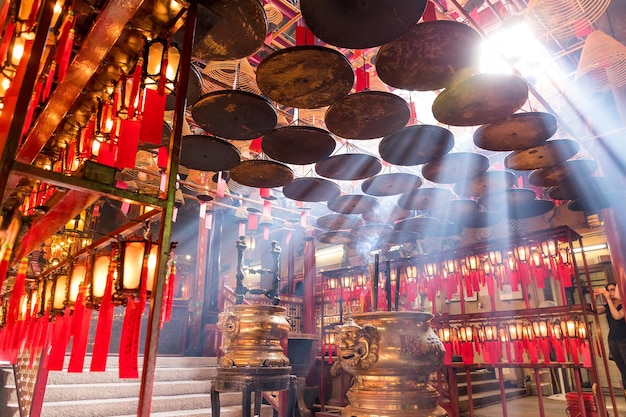 Sheung Wan, Hong Kong 08 mei 2017:-Man Mo tempel in Hong Kong